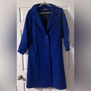 Vintage Women's Blue Double-Breasted Coat by Jofeld